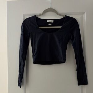 Babaton Black Long Sleeve Crop Top
